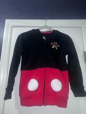 Disney Black and Red Mickey Mouse Zip-Up Hoodie for Kids
